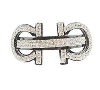 Sparkly Womens Girls Crystal Rhinestone Diamante Wedding Birthday Party Evening Ponytail Fine Hair Accessories Occasion Barrette Hairpin Grip French Spring Clip 8.5cm Black Buckle Horse Shoe Bit