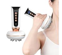 SPARKLYGIFTS Heated Electric Meridian Therapy Massager, EMS Gua Sha Device with LCD Display, 20 Modes, Full Body Slimming and Muscle Relaxation, White