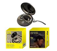 SPARKLYGIFTS Mini Wireless Sleep Earbuds Bluetooth In-Ear Noise Cancelling with Mic 24H Playtime Waterproof LED Display, Touch Control Small Ear Buds for Side Sleepers Work Travel (Black)