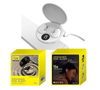 SPARKLYGIFTS Mini Wireless Sleep Earbuds Bluetooth In-Ear Noise Cancelling with Mic 24H Playtime Waterproof LED Display, Touch Control Small Ear Buds for Side Sleepers Work Travel (White)