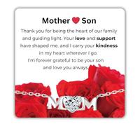 SPARKLYGIFTS Necklace for Mum Sterling Silver Mum Necklace from Daughter Son with Message Card S925 Hallmark Certificate Perfect for Birthdays Mother’s Day Anniversaries Christmas (Mother & Son)