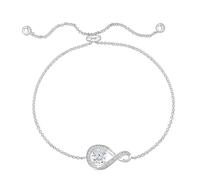 SPARKLYGIFTS Sterling Silver Bracelet for Women S925 Hallmark Genuine Solid Silver Cubic Zirconia Crystals Gifts for Her Adjustable Real Silver Bracelet Birthday Christmas (Infinity Blue)