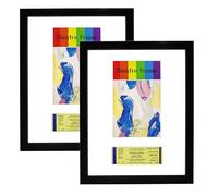 SparklyHome 2 Packs, 11x14 Black Theatre Frame with Double White Mats, Theatre bill Frame, Holds 5.5x8.5-inch Theatre bill & Ticket for Wall Display