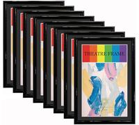 SparklyHome Black Theatre Frame with Black Mat, 8 Packs, Holds 5.5x8.5-inch Media, Wall or Tabletop Display