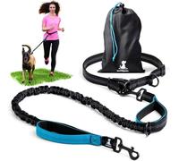 SparklyPets - Hands Free Dog Lead for Medium and Large Breeds - Professional Waist Leash for Walking, Hiking, Training, Jogging, Canicross, Running with Reflective Stitches (Blue, For 1 Dog)