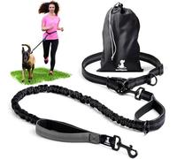 SparklyPets Hands Free Dog Lead for Medium and Large Breeds - Professional Waist Leash for Walking, Hiking, Training, Jogging, Canicross, Running with Reflective Stitches (Gray, For 1 Dog)