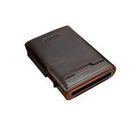 SparkMark Minimalist Pop Up Wallet for Men | RFID Blocking Credit Card Holder Wallet with Money Clip | Mens Wallet Slim Bifold Front Pocket Metal Case with Gift Box, Mix Brown