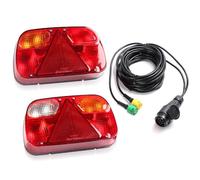 SPARKMOTO 12V Combination Trailer Lights Set With Long Cable,Trailer Light Kit 13 Pin Trailer Wiring Harness 5.5m Cable With 13pin Trailer Plug 5pin Bayonet Fast Connector