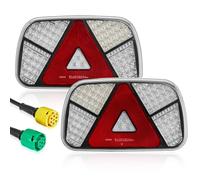SPARKMOTO 12V LED Trailer Rear Tail Lights With 5 Pin Bayonet Fast Connector Plug,12V Combination Tail Lights For Trailer Truck Caravan Agricultural Machines