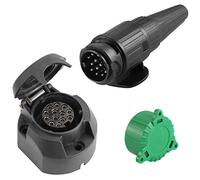 SPARKMOTO 13 Pin Trailer Plug and 13 Pin Trailer Socket,12V 13 Pin Trailer Plug Socket Trailer Light Connector,Tow bar Trailer Male plug Female socket 13pin Electrics Towing Caravan Plug socket (New)