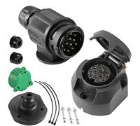 SPARKMOTO 13 Pin Trailer Plug and Socket, 12V Trailer Connector for Cars, Trailers, Caravans, Tow Bar, Bike Carriers, Lorry, Tractor, Vans, Motorhome, RV, ATV (Short)