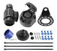 SPARKMOTO 13 Pin Trailer Plug Socket, 12V Waterproof, Complete Accessories, CE Approved, ISO 11446 Standard, Short