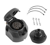SPARKMOTO 13 Pin Trailer Socket,12V 13Pin Trailer Female Socket With Mounting Rubber Gasket Kit,Towbar Towing Socket Waterproof Trailer Connector Wiring Socket For Caravan RV Car Semitrailer Motorhome