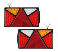 SPARKMOTO 2 x LED Combination Trailer Rear Lights, 7 Functions Submersible LED Tail Lights For Trailer Lorry Caravan Truck Tractor,12V 24V Dual Voltage