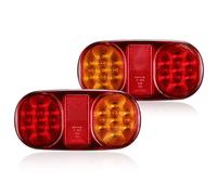 SPARKMOTO 2 x LED trailer tail lamps 12V,IP67 Waterproof led trailer rear lights with 5functions,brake light,turn signal indicator light,rear position light,license plate light,reflector,ECE approval