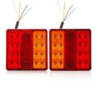 SPARKMOTO 2 x LED trailer tail lights 12V,IP67 Waterproof led trailer rear lights with 5functions,brake light,turn signal indicator light,rear position light,license plate light,reflector,ECE approval