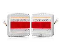 SPARKMOTO 2 x LED trailer tail lights cluster 12V 24V,Waterproof trailer rear lights 5functions,brake/position/indicator/license/reflector,LED tail lights for trailer,caravan,van,lorry, ECE approval