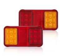 SPARKMOTO 2 x Submersible LED Trailer Lights 12V 24V Universal, Led Boat Trailer Tail Lights With 4 Functions,Rectangular Led Rear Lights For Tractor Trailer