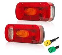 SPARKMOTO 2 x Trailer Lights Rear 12V, Multifunctional Tail Lights For Trailer Truck Van Bike Carrier, Trailer Rear Lights With 5pin Green Yellow Bayonet Fast Connector