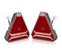 SPARKMOTO 2 x Triangular LED Trailer Tail Lights,12V 24V Universal LED Rear Lights For Tractor Trailer Agricultural Machinery,6 Functions Triangle Tail Light