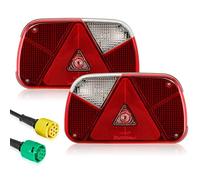 SPARKMOTO 2pcs 12v Universal Trailer Tail Lights With license plate light, Trailer Rear Lights Truck Tail Lights With 6pin Bayonet Fast Connector