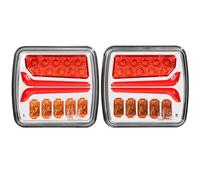 SPARKMOTO 2pcs LED Trailer Tail Lights 12V 24V Universal, LED Rear Lights For Trailer, Submersible LED Trailer Lights, 4functions,Neon Dynamic Effect