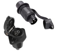 SPARKMOTO 3 Pin Trailer Plug and 3 Pin Trailer Socket, 12V Waterproof 3 Pin Tractor Plug Socket,Tractor 3 Pin Male Plug Female Socket For Agricultural Machines Tractor(2 Mounting Holes D)