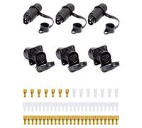 SPARKMOTO 3 Sets 3 Pin Trailer Plug and 3 Pin Trailer Socket, 24V 12V 3 Pin Waterproof Tractor Plug Socket,Tractor 3 Pin Plug 3 Pin Socket For Agricultural Machines Tractor RV Trailer