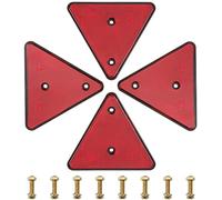 SPARKMOTO 4pcs Trailer Reflectors, Emark approved red reflectors for vehicles,Reflective Triangles for Gate Posts, Cycle Carriers reflectors,Triangle Rear Reflectors for trailer,car reflectors
