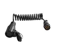 SPARKMOTO 7 Pin Trailer Extension adaptor Cable 7pin Male Plug To 13pin Female Socket,12V Trailer Spiral Extension Lead, Trailer Board Extension Lead Adapter Cable 1.8M Working Length(net length 2.2M)