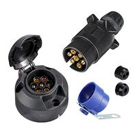 SPARKMOTO 7 Pin Trailer Plug and Socket Set, Blue, Compatible with Cars, Vans, Trailers, Caravans, Tow Bar, Bike Carriers, Lorries, Motorhomes, RV