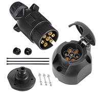 SPARKMOTO 7 Pin Trailer Plug & Socket, 12V Towing Plug for Semitrailers, Caravan, RV, Cars