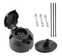 SPARKMOTO 7 Pin Trailer Socket,12V 7Pole Trailer Female Socket With Installation Rubber Gasket Kit, Towbar Towing Socket Waterproof Trailer Wiring Socket Connector For RV Car Caravan Motorhome (Round)