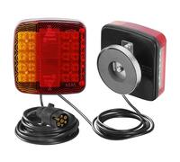 SPARKMOTO LED Trailer Rear Lights With Magnets, 12V LED Trailer Lights Wiring Kit, Magnetic Trailer Tail Lights With 7pin Plug And 7.5m Cable, Led Towing Lights For Trailers Caravan