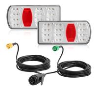SPARKMOTO LED Trailer Tail Lights Trailer Lighting Wiring Harness Cable Set With 13 Pin Plug Pre Wired 5.5m Cable And 5 Pin Bayonet Connector For Trailer Agricultural Machines Rear Lights
