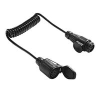 SPARKMOTO Trailer Extension Cable 13pin Male Plug To 13pin Female Socket,12V Trailer Spiral Extension Lead, Caravan extension cable lead,Trailer Adapter Cable 1.8M Working Length(net length 2.2M)