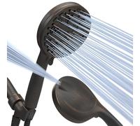 SparkPod 10 Spray Setting High Pressure Shower Head - Luxury 5" High Flow Hand Held Shower Head with High Pressure Jets - Handheld with Stainless Steel Hose & Bracket (Vintage Oil-Rubbed Bronze)