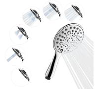 SparkPod 6-Function High Pressure Handheld Shower Head - 6" Wide Angle - Relaxing Rain Shower - Deluxe Soothing Rain Massage - Luxury Design (6 Function, Chrome) - Engineered for Durability