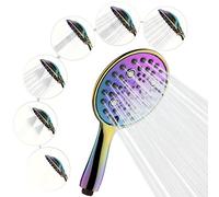 SparkPod 6-Function High Pressure Shower Head - 6" Wide Angle Handheld Shower Head - Luxury Design (6 Function, Rainbow)
