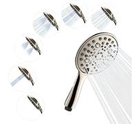 SparkPod 6-Function High Pressure Shower Head - 6" Wide Angle Handheld Shower Head - Refreshing Rain Mode for Fast and Effective Rinsing - 2X Muscle Relief Massage Force - Elegant Brushed Nickel