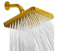 SparkPod Fixed Shower Head - High Pressure Rain - Luxury Modern Look - Easy No-Tool Installation - Perfect Adjustable Replacement for Your Bathroom Shower Heads (20 cm Square, Egyptian Gold)