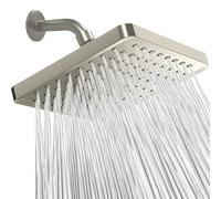 SparkPod Fixed Shower Head - High Pressure Rain - Luxury Modern Look - Easy No-Tool Installation - Perfect Adjustable Replacement for Your Bathroom Shower Heads (20 cm Square, Elegant Brushed Nickel)