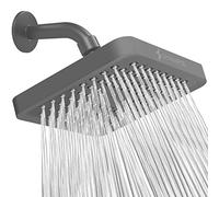 SparkPod Fixed Shower Head - High Pressure Rain - Luxury Modern Look - Easy No-Tool Installation - Perfect Adjustable Replacement for Your Bathroom Shower Heads (15 cm Square, Titanium Charcoal Grey)