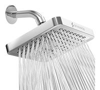 SparkPod Fixed Shower Head - High Pressure Rain - Luxury Modern Look - Easy No-Tool Installation - Perfect Adjustable Replacement for Your Bathroom Shower Heads (15 cm Square, Luxury Polished Chrome)