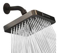 SparkPod Fixed Shower Head - High Pressure Rain - Luxury Modern Look - Easy No-Tool Installation -Perfect Adjustable Replacement for Your Bathroom Shower Heads (15 cm Square,Vintage Oil-Rubbed Bronze)