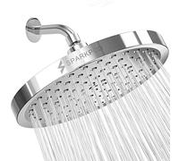 SparkPod Fixed Shower Head - High Pressure Rain - Luxury Modern Look - Easy Tool Free Installation - The Perfect Adjustable Replacement (Chrome, 20cm Round)