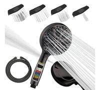 SparkPod Shower Head and Hose Set - High Pressure Showerhead with Filter and 10 Spray Settings - Luxury 5" Handheld High Power Shower Heads with High Pressure Jets - Oil-Rubbed Bronze