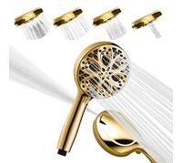 SparkPod Shower Head High Pressure and 10 Spray Settings - Luxury 5" Handheld High Power Shower Heads with High Pressure Jets - Showerhead and 10 Functions - Egyptian Gold (No Filter)