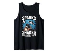 Sparks and Sharks I Fear Neither Underwater Welder Tank Top