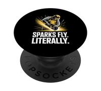 Sparks Fly Literally Steel Mill Worker PopSockets Adhesive PopGrip